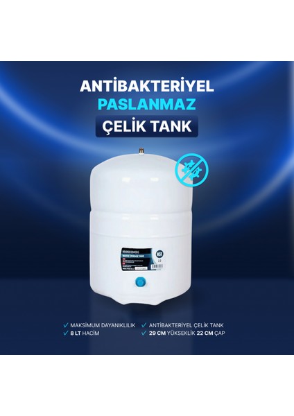 Oxygen Water Vontron Membranlı 15 Aşamalı Antibakteriyel Çelik Su Tanklı Su Arıtma Cihazı