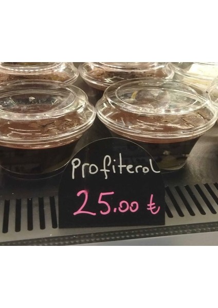 Pvc Mini Yarım Daire Tasarımlı Stand 6,5x8 cm , Pastane, Fırın, Büfe, Parti Masa Stand, Yazması Kolay fiyatları