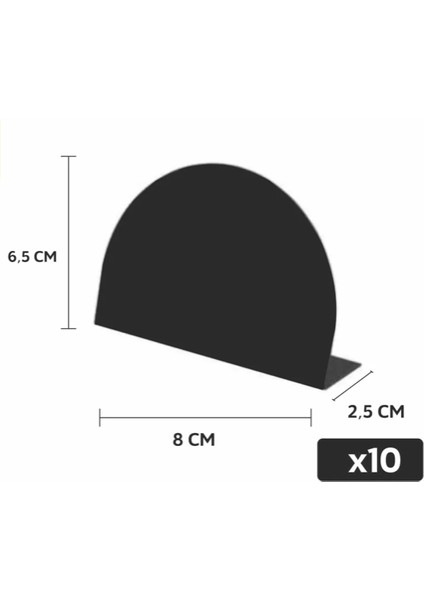 Pvc Mini Yarım Daire Tasarımlı Stand 6,5x8 cm , Pastane, Fırın, Büfe, Parti Masa Stand, Yazması Kolay
