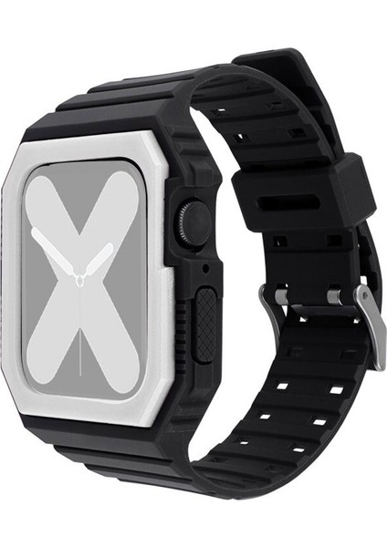 Apple Watch Uyumlu Serisi 7 41MM Için Kılıfı ile Silikon Kayış (Yurt Dışından)