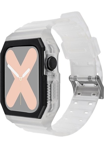 Apple Watch Uyumlu Serisi 7 41MM Için Kılıfı ile Silikon Kayış (Yurt Dışından)