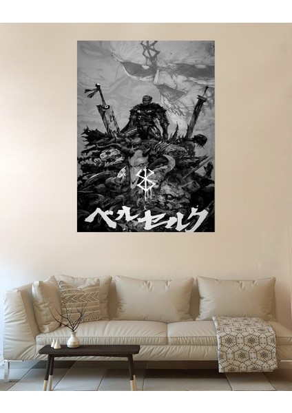 Anime Berserk 6 Nolu Zirve Desenli Tasarım Duvar Halısı