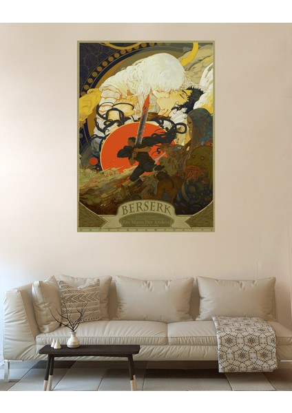 Anime Berserk Fanart Poster Desenli Tasarım Duvar Halısı
