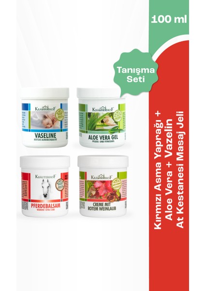 Tanışma Seti (At Kestanesi Jeli, Aloe Vera Jel, Kırmızı Asma Yaprağı Kremi, Vazelin)