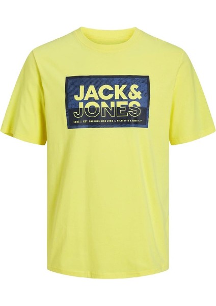 12253442 Jcologan Tee Ss Crew Neck SS24 Ln Sarı