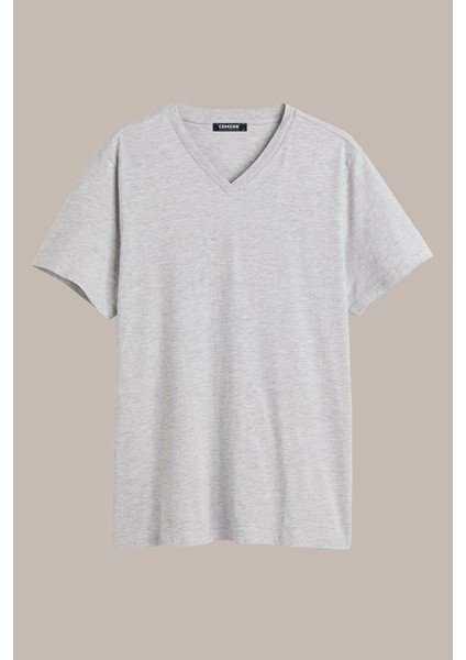 Erkek Çok Renkli T- Shirt Regular Fit Rahat Kesim V Yaka 5'li Basic Tişört Paketi fiyatları