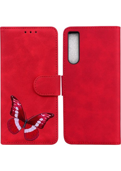 Sony Xperia 10 V Kelebek Kart Yuvaları Için Kılıf Flip Folio Kapak Cüzdan (Yurt Dışından)