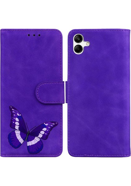 Samsung Galaxy A04E Renk Baskılı Flip Folio Kapak Kelebek Kart (Yurt Dışından)