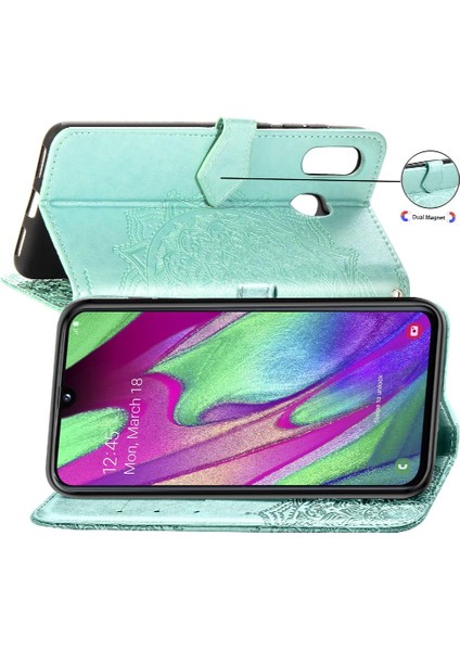 Samsung A40 Flip Kapak Zarif Desen Basit Iş Deri (Yurt Dışından) fırsatları