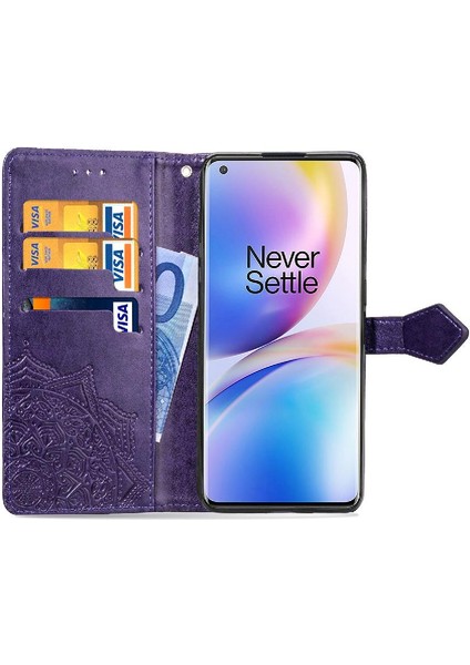 Oneplus 8 Için Kılıf Pro Darbeye Deri Kılıf Zarif Desen Basit (Yurt Dışından)