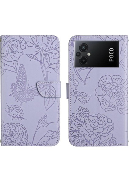 Xiaomi Poco M5 Anti-Damla Koruma ile Pu Deri Kapak Çevirin (Yurt Dışından)