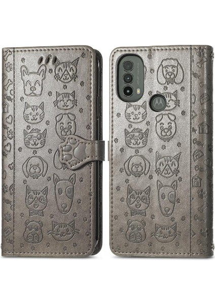 Moto E40 Darbeye Kapak Kapak Karikatür Hayvanlar Için Kılıf Kısa Kayış Vaka (Yurt Dışından)