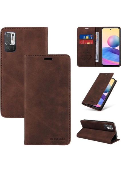 Xiaomi Redmi Için Not 10 5g Manyetik Koruyucu Folio Cüzdan Pu (Yurt Dışından)