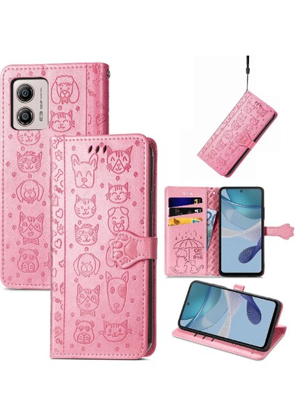 Moto G53 5g Karikatür Hayvanlar Için Kılıf Kısa Kayış Kapak Kapak Darbeye (Yurt Dışından) fiyatları