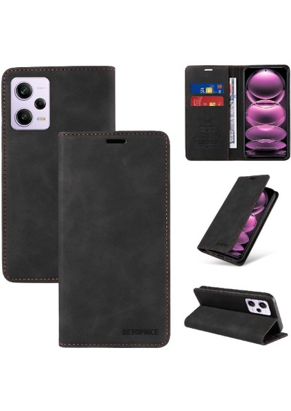 Xiaomi Redmi Için Not 12 Pro Manyetik Koruyucu Folio Cüzdan Pu (Yurt Dışından)