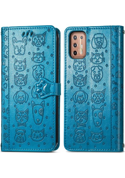 Moto G9 Artı Kısa Kayış Kapak Kapak Karikatür Hayvanlar Deri Kılıf (Yurt Dışından) fiyatları