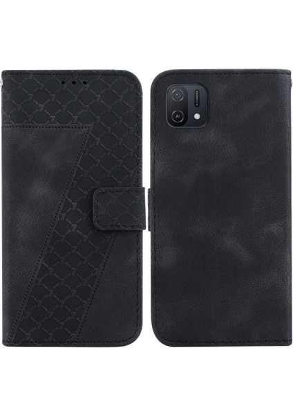 Oppo A16K Kabartmalı Desen Kart Yuvası Fonksiyonu Için Telefon Kılıfı Pu Deri (Yurt Dışından)