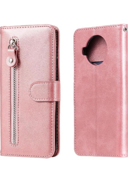 Xiaomi 10T Lite Için Kılıf Deri Kart Yuvası Sahipleri Koruyucu Kapak Fermuar (Yurt Dışından)