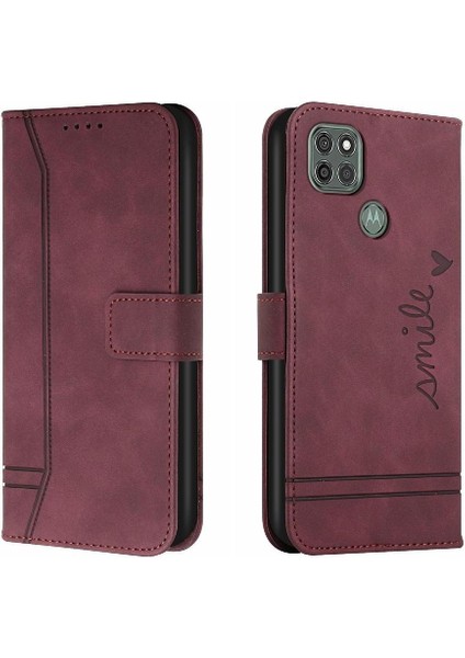 Motorola Moto G9 Güç Flip Folio Cüzdan Kart Yuvaları Kapak Için Telefon Kılıfı (Yurt Dışından)