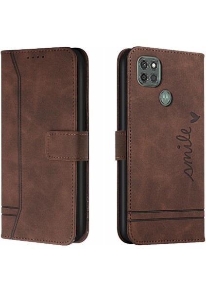 Motorola Moto G9 Güç Flip Folio Cüzdan Kart Yuvaları Kapak Için Telefon Kılıfı (Yurt Dışından)