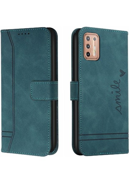 Motorola Moto G9 Artı Flip Folio Cüzdan Manyetik Kapatma Pu Için Telefon Kılıfı (Yurt Dışından)