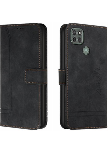 Motorola Moto G9 Güç Flip Folio Cüzdan Kart Yuvaları Kapak Için Telefon Kılıfı (Yurt Dışından)