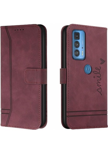 Motorola Moto Kenar 20 Pro Için Telefon Kılıfı El Kayışı Flip Folio Cüzdan Kart (Yurt Dışından)