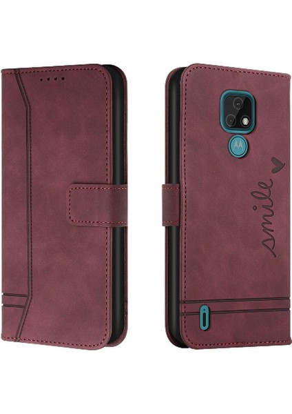 Motorola Moto E7 El Kayışı Flip Folio Cüzdan Pu Deri Için Telefon Kılıfı (Yurt Dışından) indirimleri