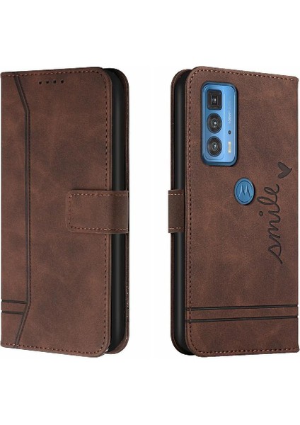 Motorola Moto Kenar 20 Pro Için Telefon Kılıfı El Kayışı Flip Folio Cüzdan Kart (Yurt Dışından)