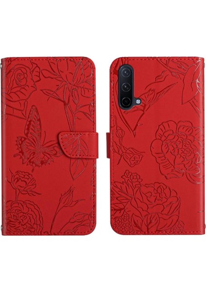 Oneplus Nord Ce 5g Için Kılıf ile Bilek Kayışı Çiçekler ve Kelebekler Durumda (Yurt Dışından)