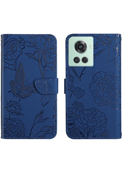 Bilek Kayışı Anti-Damla Koruma Çiçekler ve Pu ile Oneplus 10R Için Kılıf (Yurt Dışından)