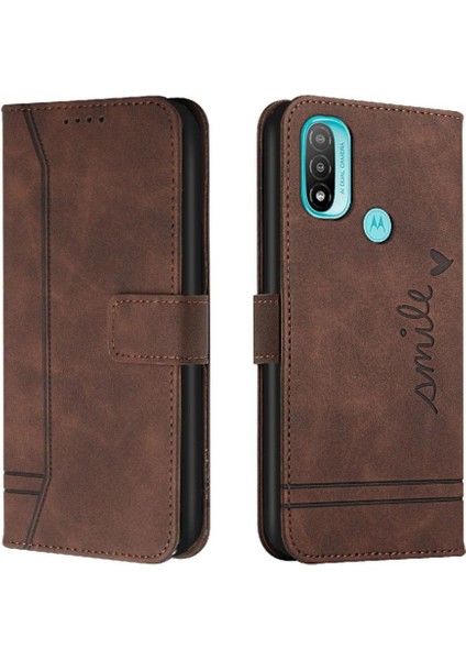 Motorola Moto E20 Flip Folio Cüzdan Kart Yuvaları Kapak Için Telefon Kılıfı El (Yurt Dışından)