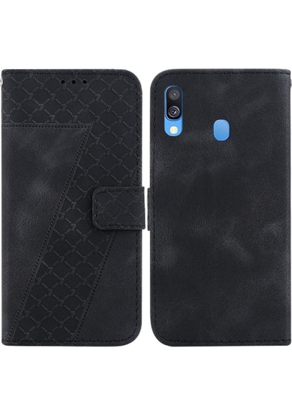 Samsung Galaxy A40 Cüzdan Kart Yuvası Fonksiyonu Için Telefon Kılıfı Kabartmalı Flip (Yurt Dışından)