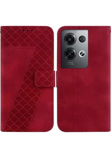 Telefon Kılıfı Için Oppo Oppo 8 Pro 5g Kart Yuvası Fonksiyonu Flip Folio Kapak Pu (Yurt Dışından)