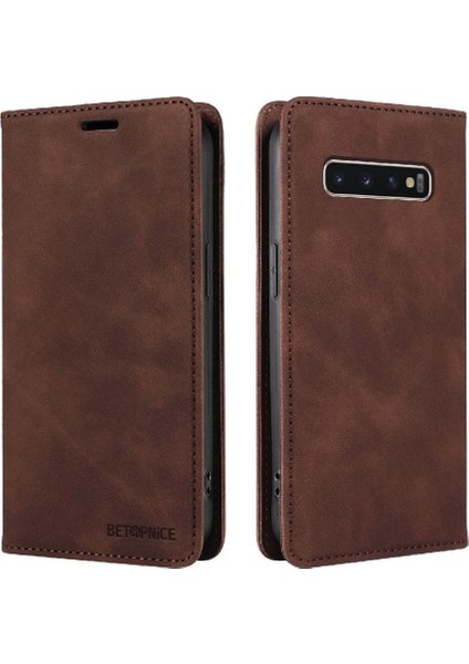 Samsung Galaxy S10 Pu Deri Folio Cüzdan Manyetik Koruyucu Kılıf (Yurt Dışından)