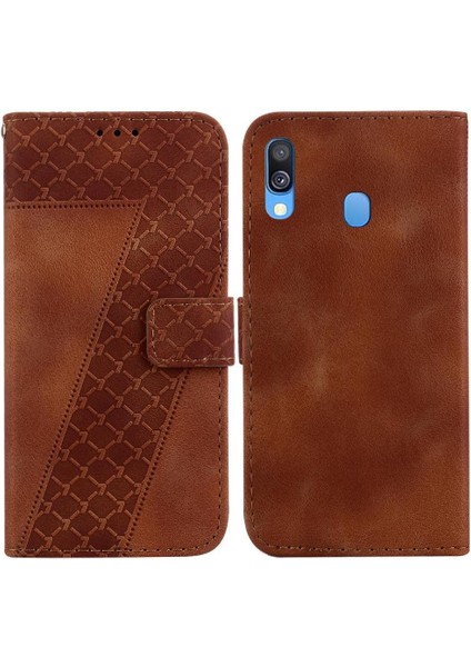 Samsung Galaxy A40 Cüzdan Kart Yuvası Fonksiyonu Için Telefon Kılıfı Kabartmalı Flip (Yurt Dışından)