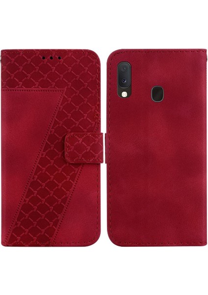 Samsung Galaxy A20E Kabartmalı Desen Flip Folio Kapak Kartı Için Telefon Kılıfı (Yurt Dışından)