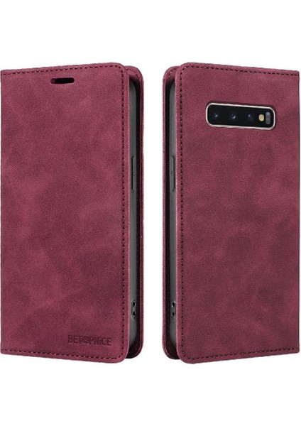 Samsung Galaxy S10 Pu Deri Folio Cüzdan Manyetik Koruyucu Kılıf (Yurt Dışından)