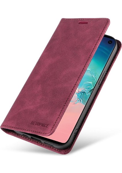 Samsung Galaxy S10 Pu Deri Folio Cüzdan Manyetik Koruyucu Kılıf (Yurt Dışından)