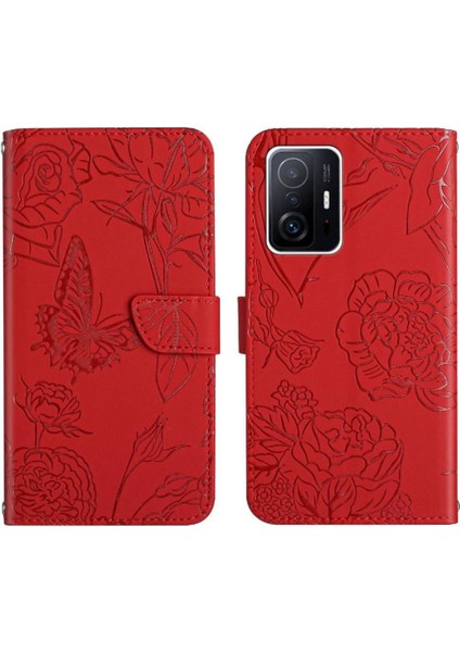 Xiaomi 11T/11T Pro Anti-Damla Koruma Çiçekler ve Kelebekler (Yurt Dışından)