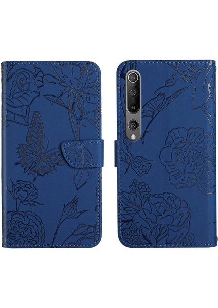 Bilek Kayışı ile Xiaomi 10/10 Pro Için Kılıf Pu Deri Kapak Çevirin Çiçekler (Yurt Dışından)
