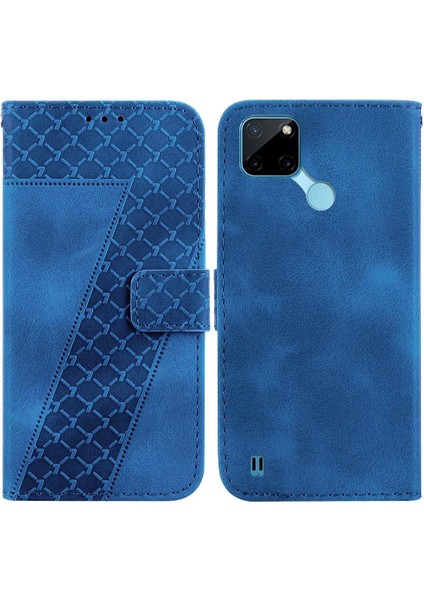 Realme C21Y/C25Y Kart Yuvası Fonksiyonu Için Telefon Kılıfı Pu Deri Flip Folio (Yurt Dışından)