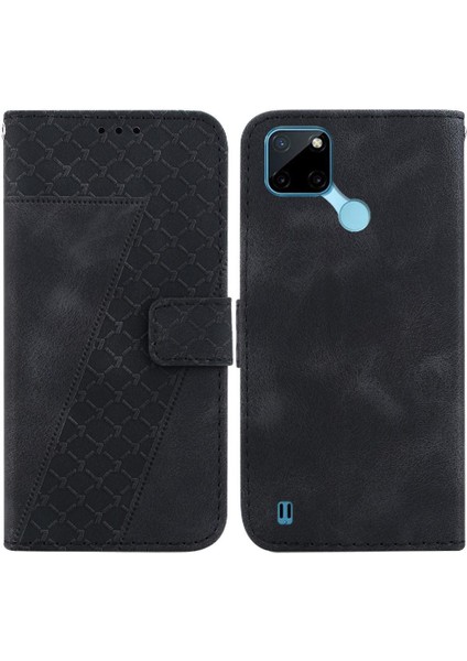Realme C21Y/C25Y Kart Yuvası Fonksiyonu Için Telefon Kılıfı Pu Deri Flip Folio (Yurt Dışından)