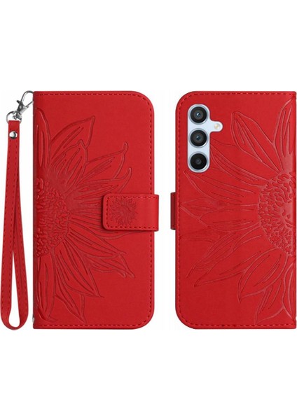 Kart Yuvaları Tutucu Kabartmalı Ayçiçeği ile Samsung Galaxy S23 Fe Için Kılıf (Yurt Dışından)