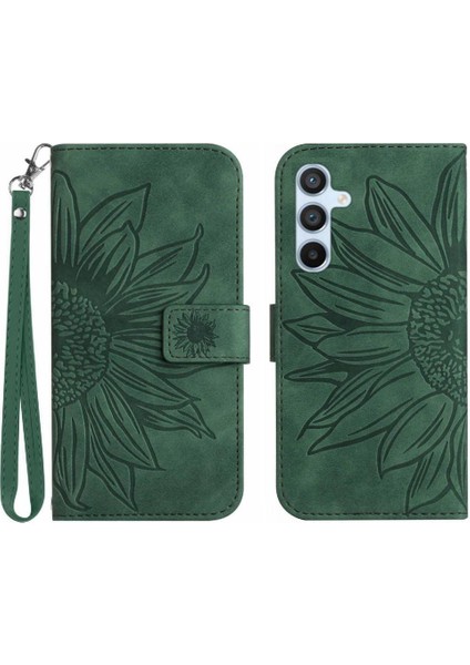 Kart Yuvaları Tutucu Kabartmalı Ayçiçeği ile Samsung Galaxy S23 Fe Için Kılıf (Yurt Dışından)