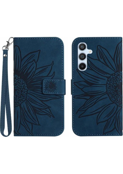 Kart Yuvaları Tutucu Kabartmalı Ayçiçeği ile Samsung Galaxy S23 Fe Için Kılıf (Yurt Dışından)