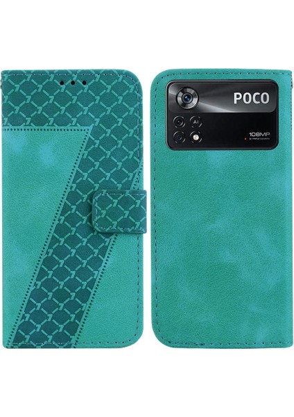 Telefon Kılıfı Için Xiaomi Poco X4 Pro 5g Cüzdan Kart Yuvası Fonksiyonu Flip Folio (Yurt Dışından)