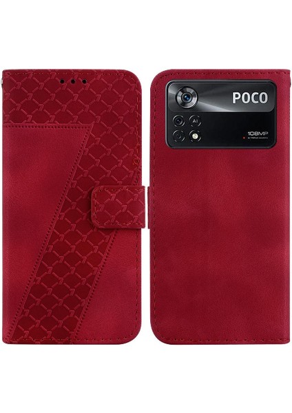 Telefon Kılıfı Için Xiaomi Poco X4 Pro 5g Cüzdan Kart Yuvası Fonksiyonu Flip Folio (Yurt Dışından)