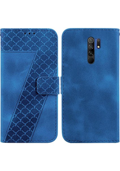 Telefon Kılıfı Için Xiaomi Redmi 9 Kabartmalı Desen Cüzdan Flip Folio Kapak Pu (Yurt Dışından)