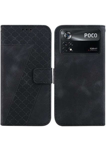 Telefon Kılıfı Için Xiaomi Poco X4 Pro 5g Cüzdan Kart Yuvası Fonksiyonu Flip Folio (Yurt Dışından)